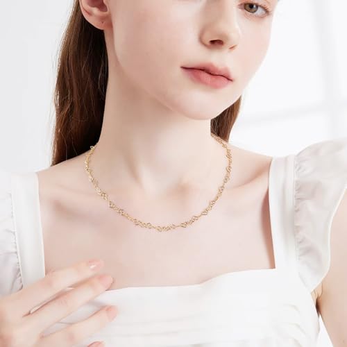 2M Real 18K Gold Plated Heart Link Kettingen 6x4.5x0.5mm RVS ketting met Claw Clasps Jump Ringen voor ketting armband sieraden maken 4