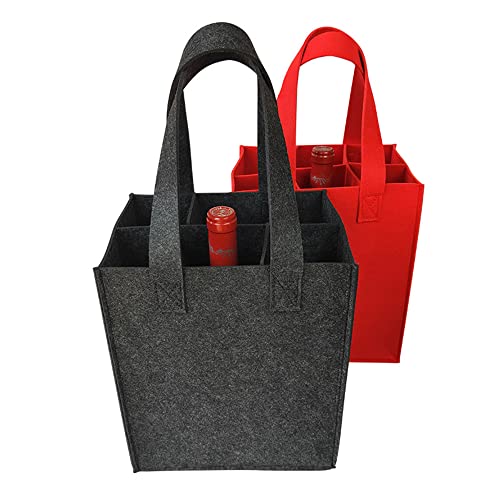 Felt Cloth Bier Bag Wijn Flessendrager Herbruikbare Felt Wine Tote Bag voor Travel Picnic Birthday Party BBQ Str, Grey, 18*8.5*24, Modern design, Grijs, modern 4