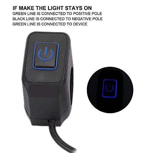 22mm Motor handgreep Switch Control Knop Fietsknoop Switch Motor Horn Knop Waterdicht Universeel voor Koplamp(Blauw) 4