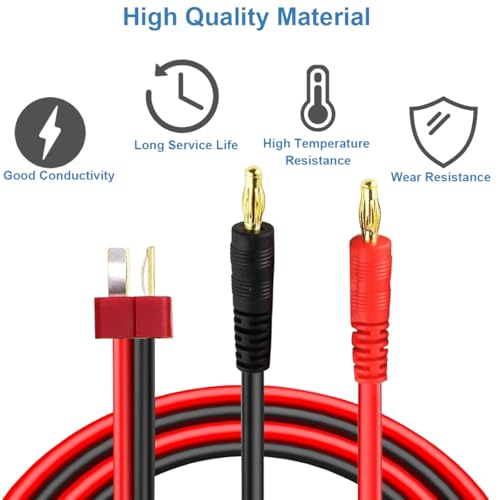 3st T Plug tot 4mm Banana Plug Adapter, 4mm Banana tot T Plug Adapter Laadkabel Batterij voor RC Helicopter Quadcopter Lipo Batterij 3