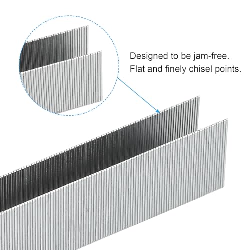 23/23 Nietjes Nietjes, 4 Dozen van 4000 st 15/16" Standaard been lengte plat, Beitel Tip, Jam Gratis voor Office Supplies, Zilver 3