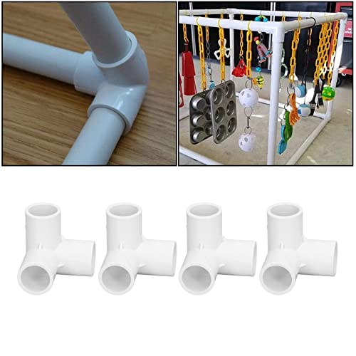 3 Way Tube Fittings, 10PCS Quick Reducing Pipe Connector, 3 Way Pipe Fittings PVC Kunststof rechterhoek T hoek Connector 20mm binnen(White) 5