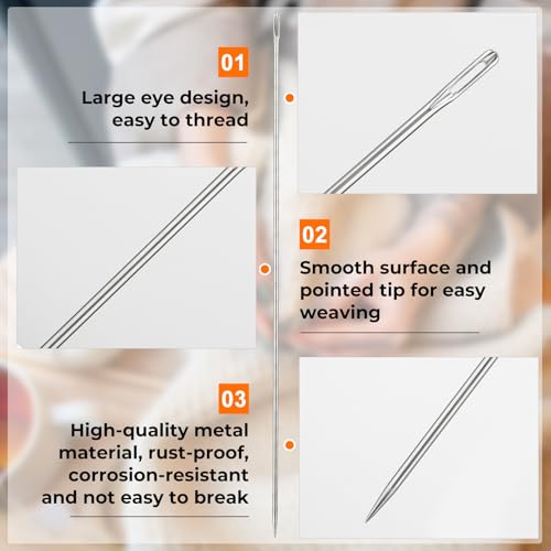 Grote oognaainaalden, 10 inch lange professionele bekleding Naald, gemakkelijk te Thread, 3 mm dik, voor thuis, leer, Tapestry, Borduren, Tapijt, DIY 3