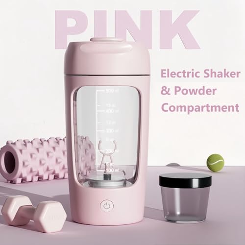 Proteïne Shake Fles, 650ml USB C Oplaadbaar Elektrische Protein Shake Fles, Leak-Proof Travel Shaker voor eiwitshakes - BPA Free, gemaakt met Tritan, Portable Mixing Cup (White) 5
