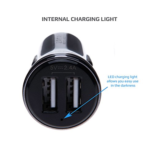 Car Charger Double Socket Adapter + Rechthoekige Micro USB-kabel Compatibel met TomTom Sat Nav UK Via 52 62 110 120 125 130 135 180 220 225 260 280, Via LIVE 120 125 130 135 1605TM 1405TM 140 5TM 5