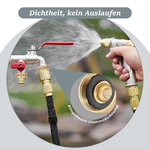 Snelle koppeling, Wateradapter met 1 inch Adapter voor het aansluiten van een waterslang, Anti-Splash technologie 5