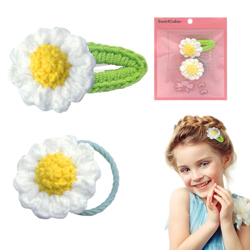 Daisy Hair Clips Daisy Hair Tap Set, Leuke haak bloem haarspeldjes Bloem Haarspelden voor meisjes Daisy Hair Accessoires