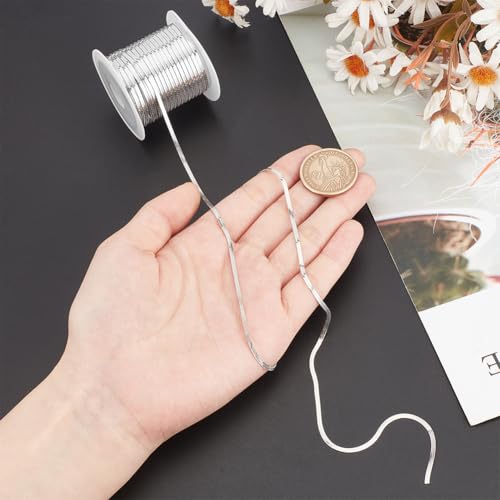 10m Flat Snake Kettingen, 2mm brede roestvrij stalen kettingen voor ketting, armbanden voor creatie, zilver, 2x0.3mm, roestvrij staal, zilver 3