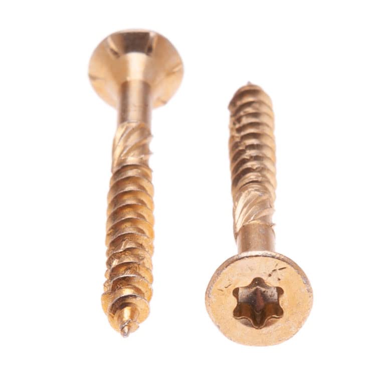 4mm hout Schroeven Zelftappende Torx Carbon Steel Geel met Galvanized Multi Purpose Hout Gebruik Flat Head (Box van 500st) Grootte: 4mm x 35mm 5