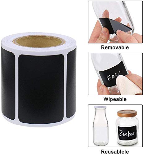 Verpakking van 150 Zelf-Adhesive Labels Set, Herbruikbaar voor Keuken, Organiseren met Liquid Chalk Markers, Verwijderbaar Chalkboard Label voor het decoreren van uw keuken, Opslag 3