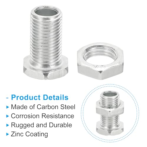 Hex hoofdschroeven Set M10 x 20mm en Noten, 20 sets van Holle Schroeven met fijne draad Assortiment Hex Schroef door gat bijlage Chandelier Fasters 3