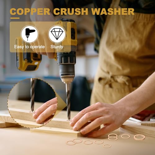 M24 Koperen Afdichting Ring, 15 st 24mm ID 30mm OD 1,5mm Dikte Metric Flat Seal, Wasmachine, Crush Washer voor Schroeven, Bolts, Olie Drain 4