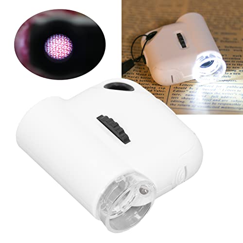 Minimicroscoop 55X Vergroting Pocket Size Microscoop Mini Coin Microscope Pocket Maat HD Acryl Optische lens Vergrootglas met LED-licht