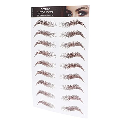 6D Eyebrow Tattoo Sticker Professional Waterproof Eyebrow Transfer Sticker Eyebrow make-up tool voor vrouwen en meisjes (Brown)(Brown-01)