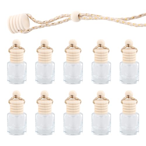 10 stuks auto-luchtverfrissers, parfumflessen, navulbaar, auto-hangende diffusorflessen, auto etherische olie, aromatherapie, diffuser, fles, leeg, ornamenten, luchtverfrisser voor auto, thuis