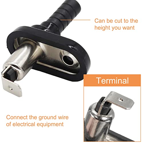 Deurpostschakelaar Mount Pin Flange Light Cover voor Car Truck Boat 20A 12VDC, Nickel Plated Verstelbare Momentary ON Off Montage Pins Switch met Rubber boot, 5 PCS 3