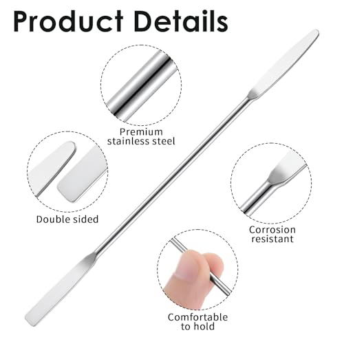 4 st Roestvrij staal Mini Lab Spatula's, Double End Spatula met vierkant en ronde tip, Ideaal voor het mengen van cosmetica, Keuken Laboratorium (15cm) (4)