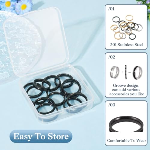 Grooved Vinger Ring Inlay Ring Core Blanco voor Man Vrouwen Ring sieraden maken 3