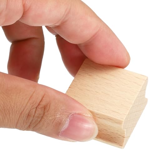 30 x 30mm Blanco Houten Rubber Stamp Ondersteuningen, 10 stuks Houten Rubber Stamp Handvat Hard houten blokken voor het stampen maken DIY Craft Style 2, Bruin 4