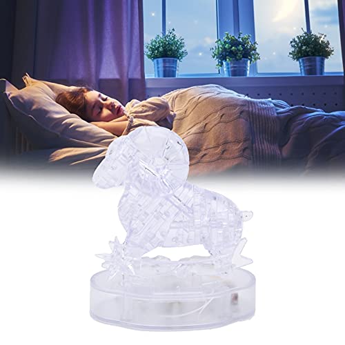 3D kristal puzzel, kristal Twaalf constellaties Deluxe 3D puzzel DIY blokken Glow puzzel LED licht puzzel speelgoed set (ram)