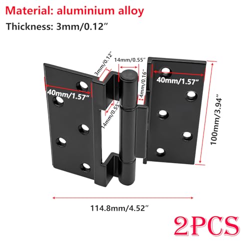 2PCS Casement Venster Scharnier, Uitbreidbare Deur Scharnieren, Aluminium Legering Scharnieren, Kabinet Scharnieren, #50 Aluminium Profiel