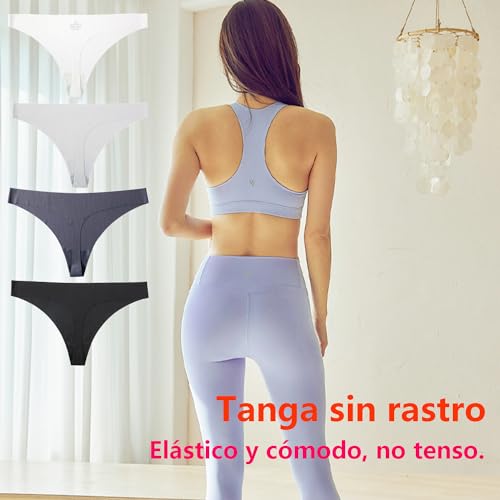 4 stuks ondergoed voor vrouwen, naadloos ondergoed met hoge / lage waist, naadloos ondergoed, Kant damesbroek, ijs zijde ondergoed 3