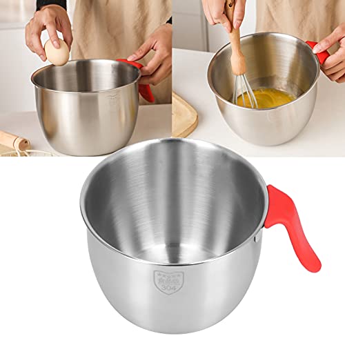 Mixing Bowl met handvat Roestvrij Egg Beater, Mixing Bowl Steel Egg Beater Non-Slip Deepen Splash Proof Egg Beater voor het serveren van salades (3600ML) 3