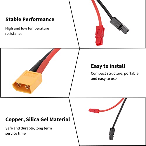 XT60 Connector, temperatuurbestendigheid Koper Silica Gel Guide XT60 naar Anderson Adapter XT60 Extension Cable
