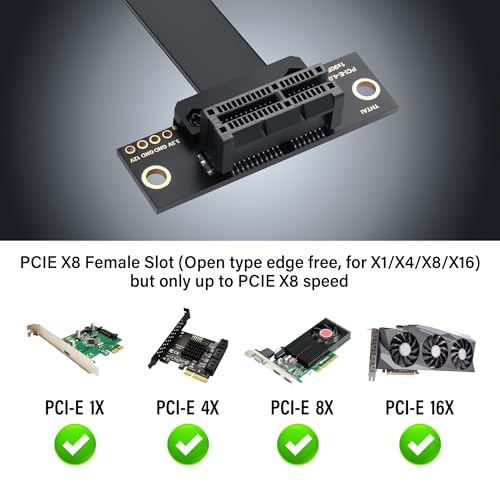 PCIe 4.0 X1 Extension Cable 90 Degree PCI-E 1X Man to Female Riser Cable (10CM) 4