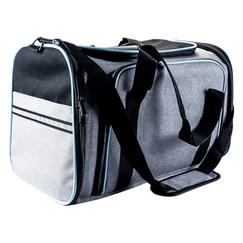 Uitbreidbaar Reismandje voor Cat, Kitten, Puppy Uitbreidbaar Reismandje voor Katten - Reizen Vriendelijk met Fleece Bed (Grey Blue) 3