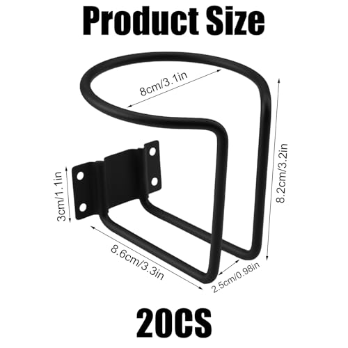 Roestvrij stalen bekerhouder voor botenringen, Roestvrij stalen ring bekerhouder, 2 stuks bekerhouder voor auto, marine, jacht, vrachtwagen, RV, auto, aanhangwagen (zwart)