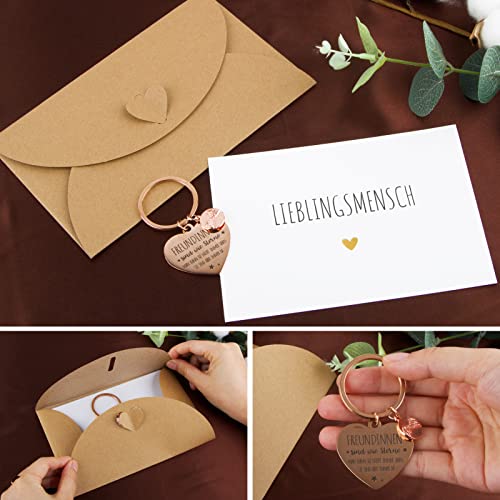 Keychain vriendschap Duits en wenskaart met envelop, b 3