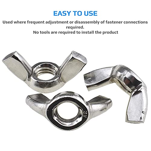 M6 Wing Butterfly Nut (Set van 5) Zink Plated Hand Twist for Threaded Bolts - Fasteners Heavy Duty Certified Standard ISO965 DIN315 M6 Wingnuts (16mm x 32mm)
