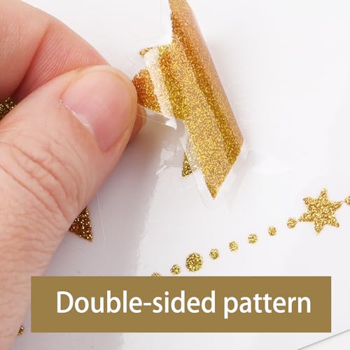 4 Vellen Goud Glitter Eid Mubarak Window Stickers Ramadan Kareem Window Clings voor glazen vensterdecoraties 3