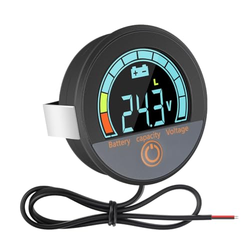 100V digitale ronde voltmeter, waterdichte batterijcapaciteitsmonitor, spanningstester, universele batterijniveau-indicator 4