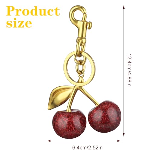 Cherry Bag Charme, Cherry Bag Hanger Vrouwen, Wallet hanger Sleutelhanger voor damestassen Tassen Handtassen Portemonnees Rugzakken Bedels 3