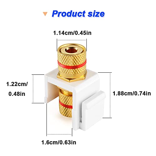 Banana Plug Keystone Jack Insert, Audio Speaker Keystone Jack voor Pole Clamp, met Lege Keystone Connectors, Schroevendraaier (Pack of 9)