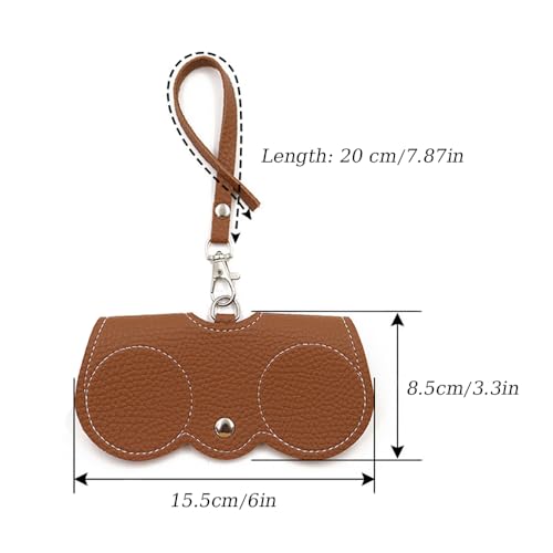 3 stuks zonnebril geval, slanke glazen geval zachte lederen zonnebril zak PU lederen glazen geval met Lanyard Travel beschermende hoes voor glazen draagbare glazen Organisator zak voor vrouwen mannen