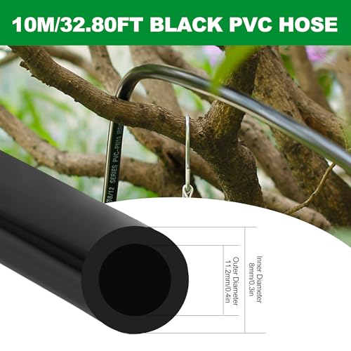 10 m Tuinslang, 8/11 mm, Tuindruppelslang, PVC besproeiingssysteem, Irrigatiesystemen voor Irrigatie Broeikas, Drip Pipes, Greenhouse