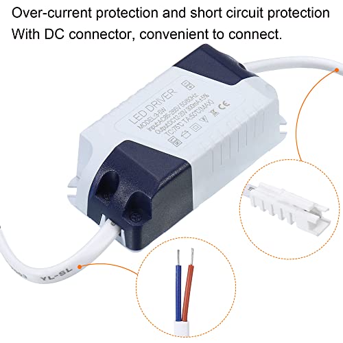 3-5W 300mA led drive, transparant AC 85-265V uitgang 12-20V DC mannelijke constante connector stroom roodheid externe transformator voeding plafond lamp 5