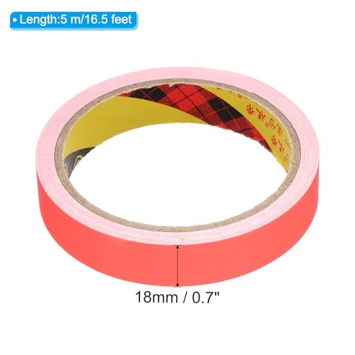 Lichte tape 18mm x 5m, 1 rol fluorescerende kleefband, Reflectieve tape Blacklight Glow Band voor Party, oranje-rood