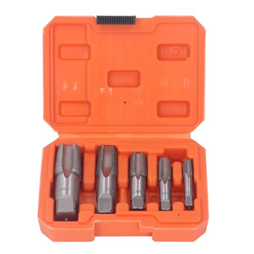 NPT Thread Forming Faucets 5 Stuk Tap Set 1/8 1/4 3/8 1/2 3/4 Inch Carbon Steel handbedraad loodgieter set schone nauwkeurige draad met opslagbox voor loodgieters 4