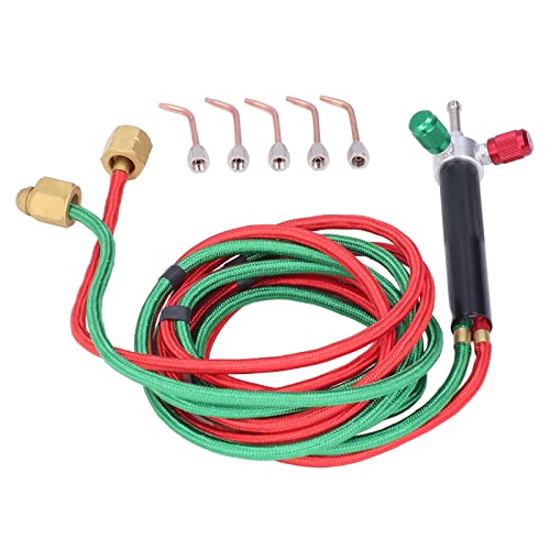 Solder Burner Set voor sieraden, kleine zaklamp Laspistolen, Mini Gas Burner Set met 5 verwisselbare zaklamp tips, Duurzame hoge temperatuur lassen gasbrander Solderen voor sieraden reparatie