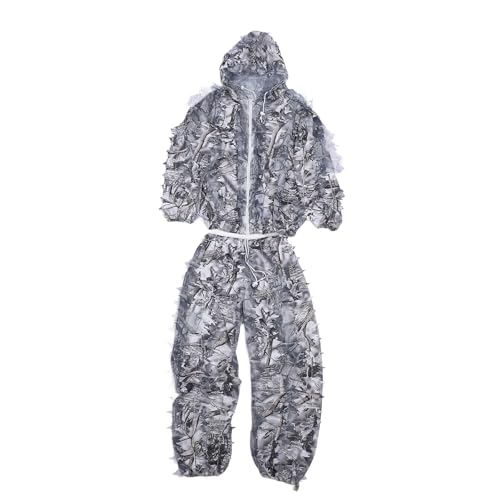 Sneeuw 3D Leaf Suit Sneeuw Ghillie Kostuum jacht Ghillie kostuum winter Ghillie Costume Camo Ghillie Kostuum Snow Camouflage Suit Hunting Ghillie kostuum voor sneeuw