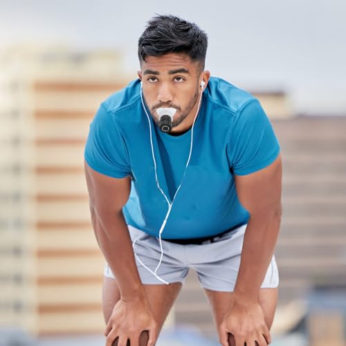 Draagbare ademtrainer Verstelbare Inhalatie Spiertrainer Verbetert Longcapaciteit Fitness Apparaat (Wit) 5