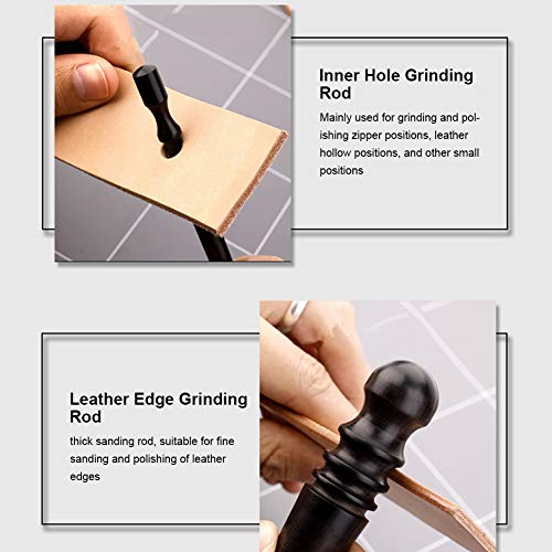 2st lederen houten rand ambachtelijke Slicker Multi-Size Burnisher leder gepolijste stangen Rand ambachtelijk DIY handwerk gereedschap Burnisher Slicker Tool 3