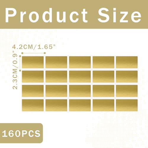 Scratch Stickers, Scratch Free DIY Scratchless Stickers, 160 stuks, 42 x 23 mm, Scratch Stickers, Gold Ticket, Game DIY Travel Voucher, Cadeaus, Goud