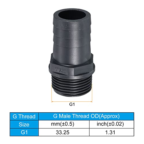 UPVC Barb Slang Fitting, 30mm Barbed Wire G1 Man Wire Pipe Connector Adapter Quick Fittings voor water brandstoflucht, grijs 5