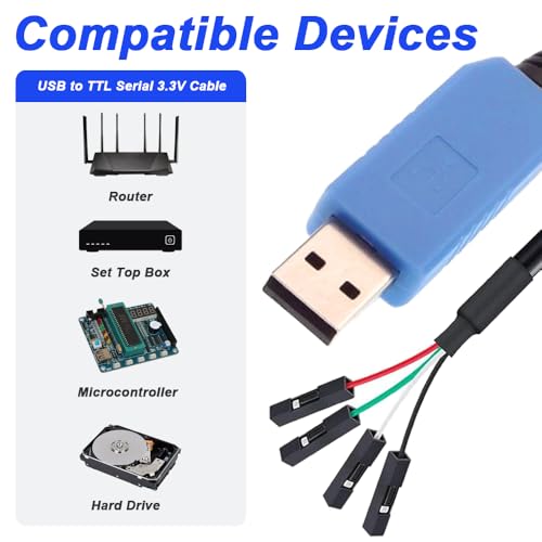 USB naar TTL Serial 3.3V Adapter Kabel USB Plug naar TX RX Bus met 0,1 Inch Divider en PL2303TA Prolific Chip (1.8m) 3
