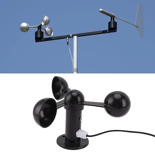 Windsnelheidssensor, Windsnelheidsmeter 360 graden Meting 3 Ventilatoren Anti-interferentie, Outdoor Weerstation 3